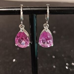 Elegant Pink Teardrop Earrings